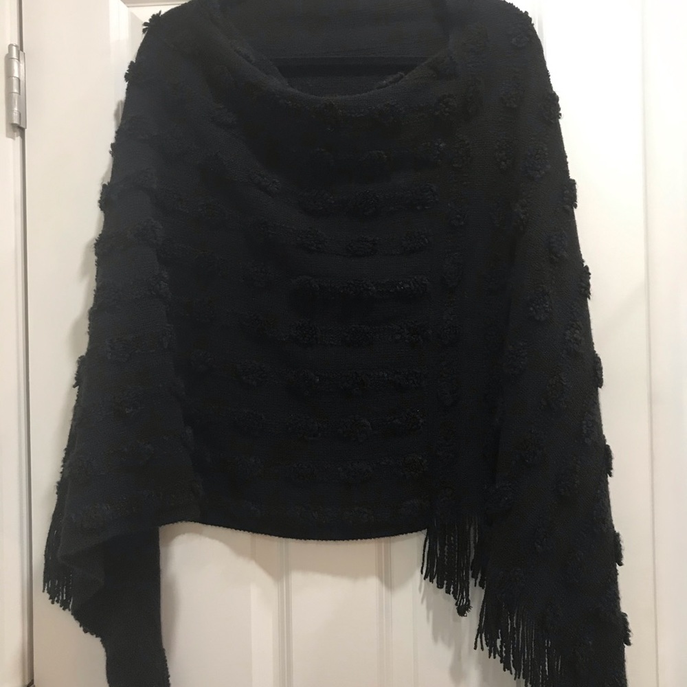 Black knit cape